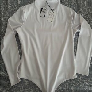 Express White Long Sleeve Bodysuit